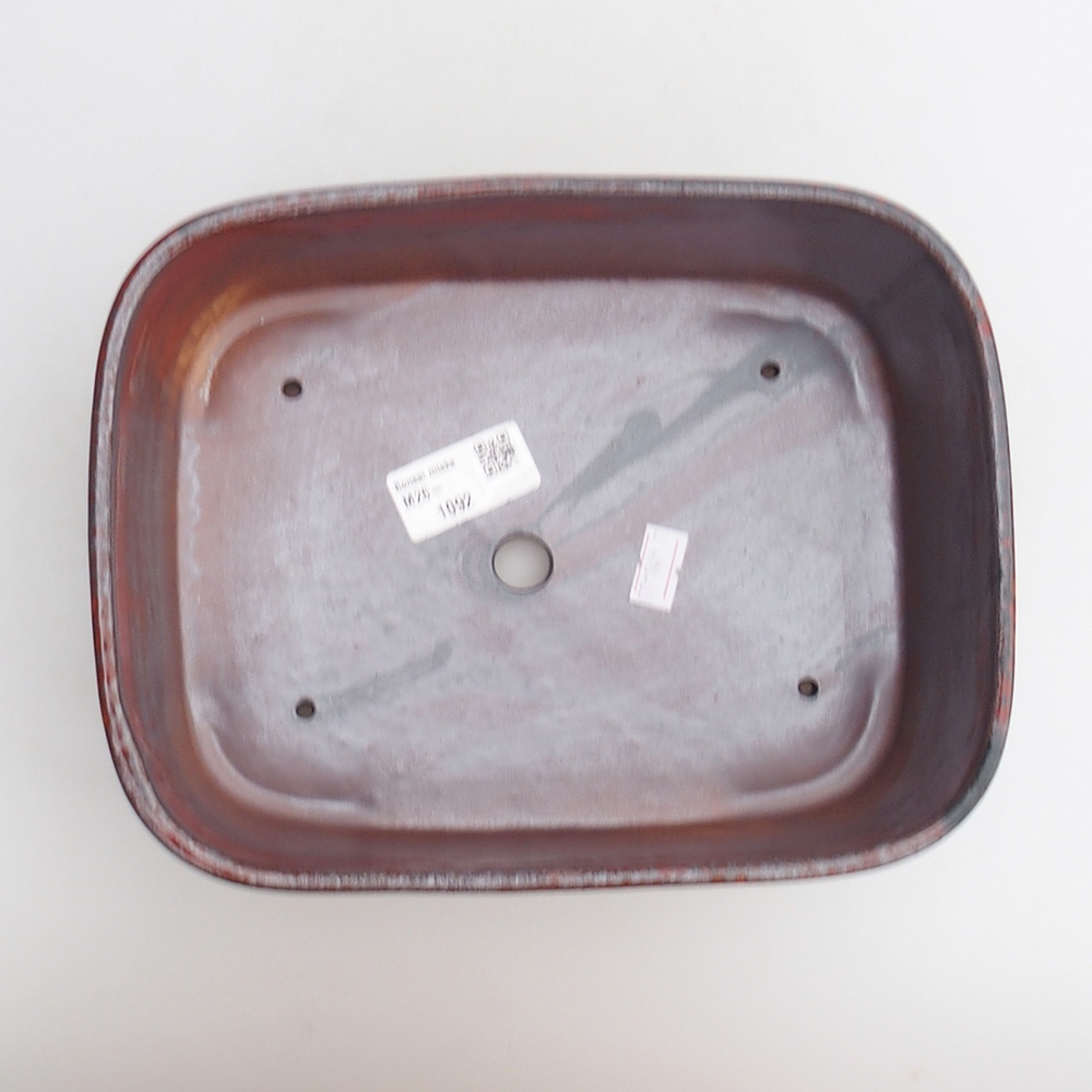 Ceramiczna miska do bonsai 23 x 17 x 7,5 cm, kolor czerwony