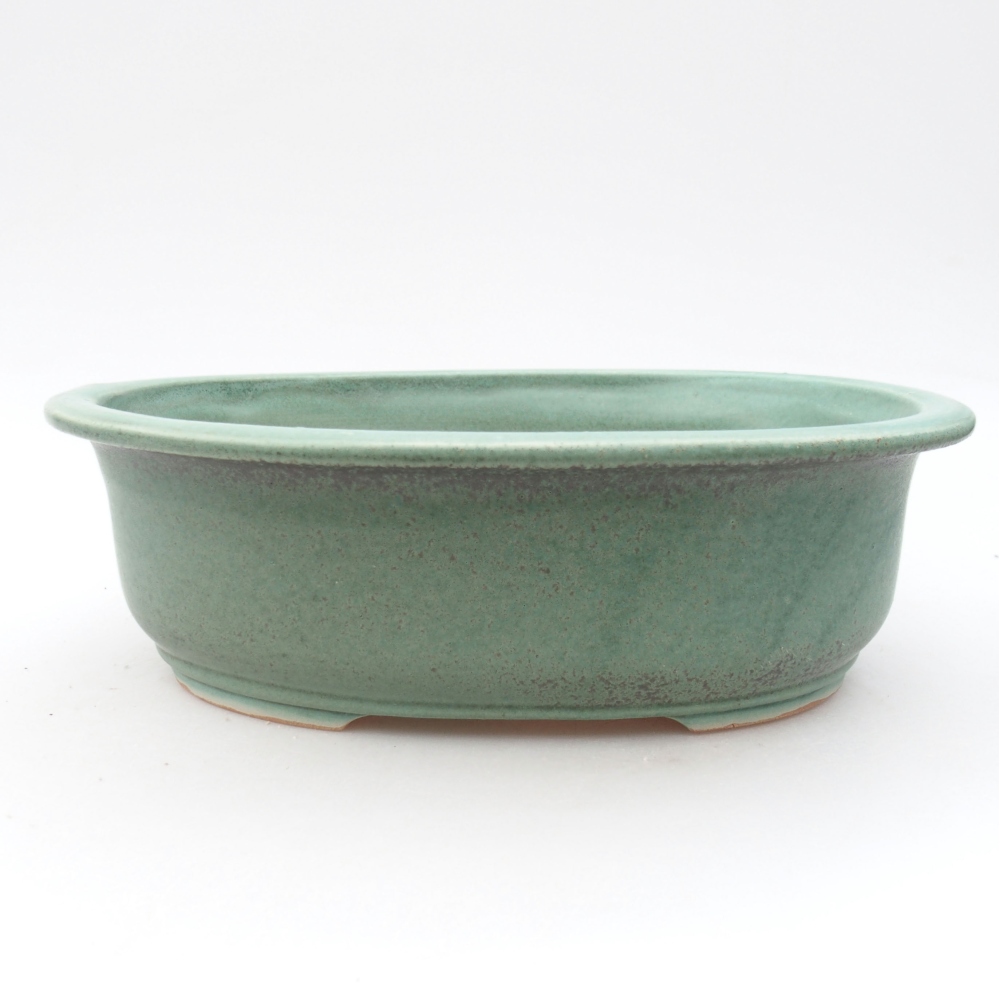 Ceramiczna miska bonsai 23 x 19,5 x 7 cm, kolor zielony