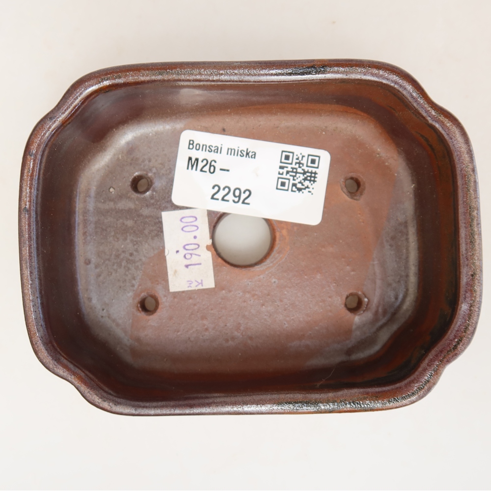 Ceramiczna miska do bonsai 10,5 x 8 x 4 cm, kolor brązowy