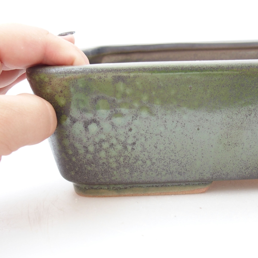 Ceramiczna miska bonsai 26,5 x 20,5 x 6,5 cm, kolor zielony