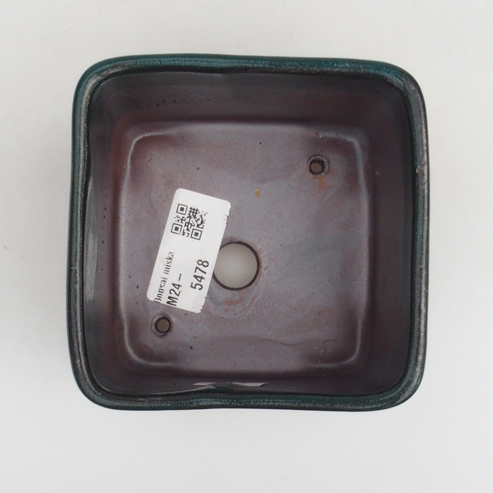 Ceramiczna miska bonsai 10 x 10 x 8 cm, kolor zielony