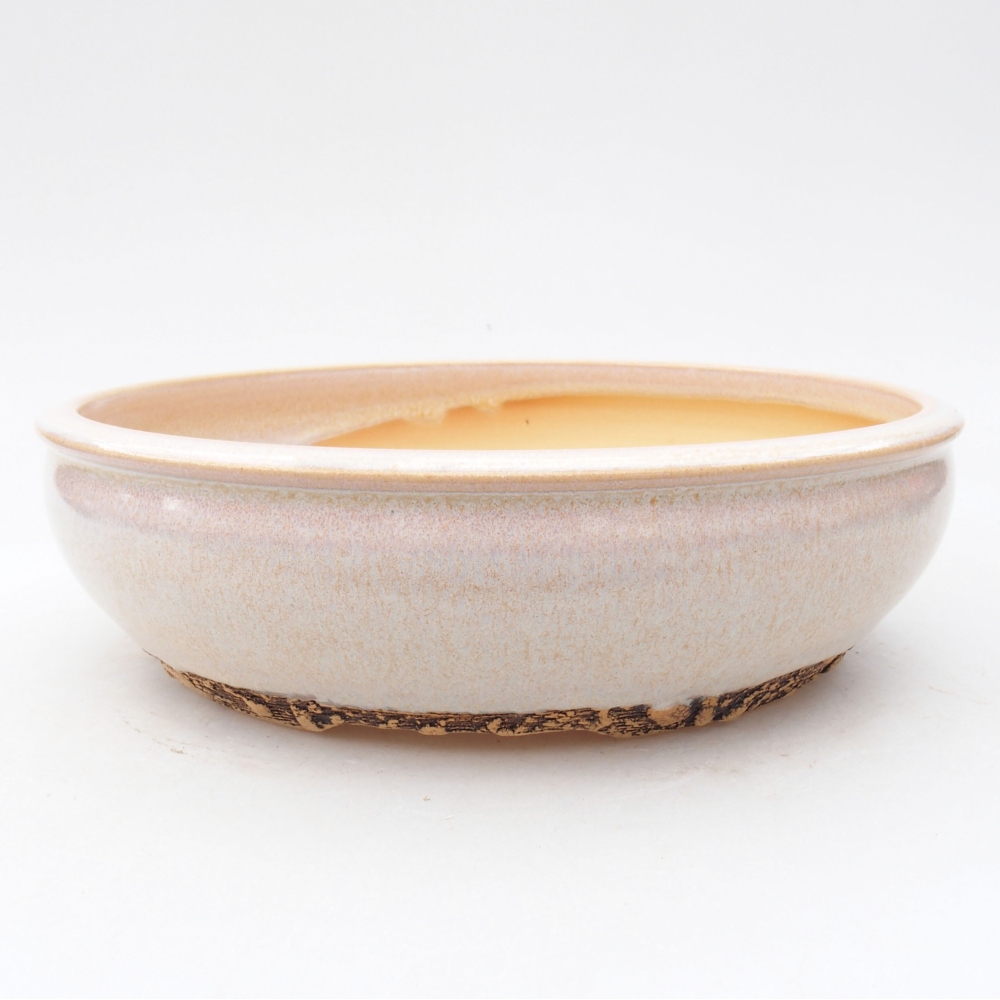 Ceramiczna miska bonsai 20 x 20 x 5,5 cm, kolor beżowy