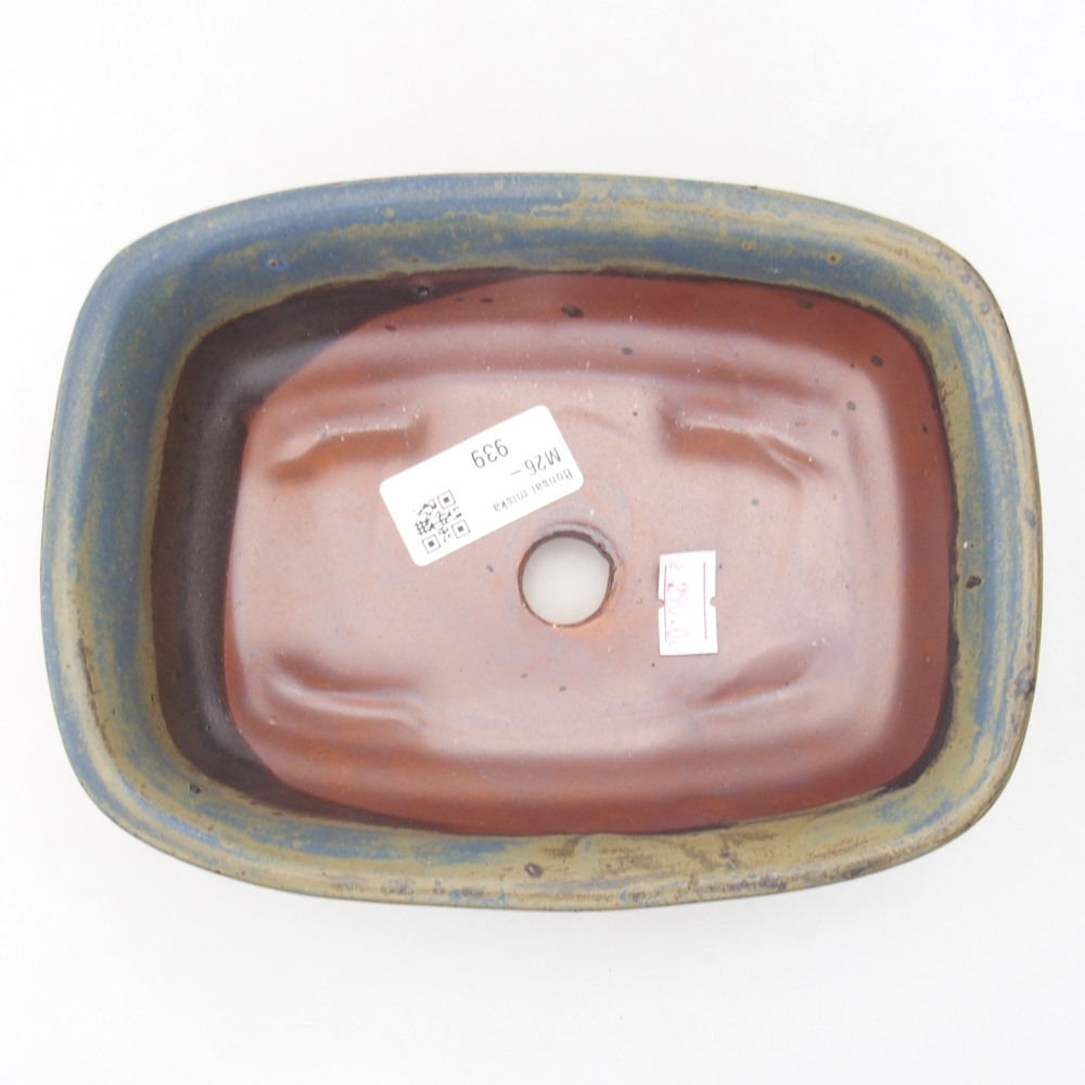 Ceramiczna miska do bonsai 18,5 x 13,5 x 5 cm, kolor niebieski