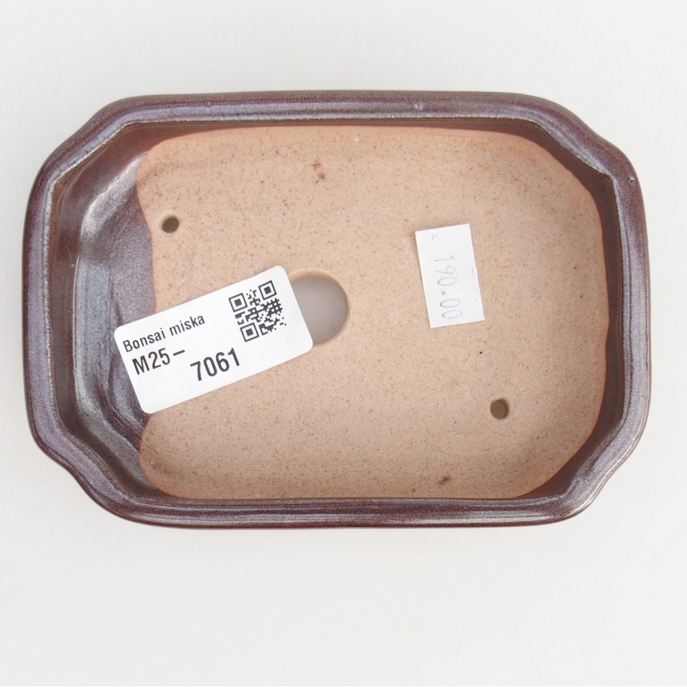 Ceramiczna miska do bonsai 12,5 x 9 x 3 cm, brązowa