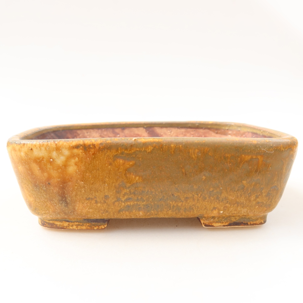 Ceramiczna miseczka do bonsai 14 x 11,5 x 4,5 cm, kolor brązowy