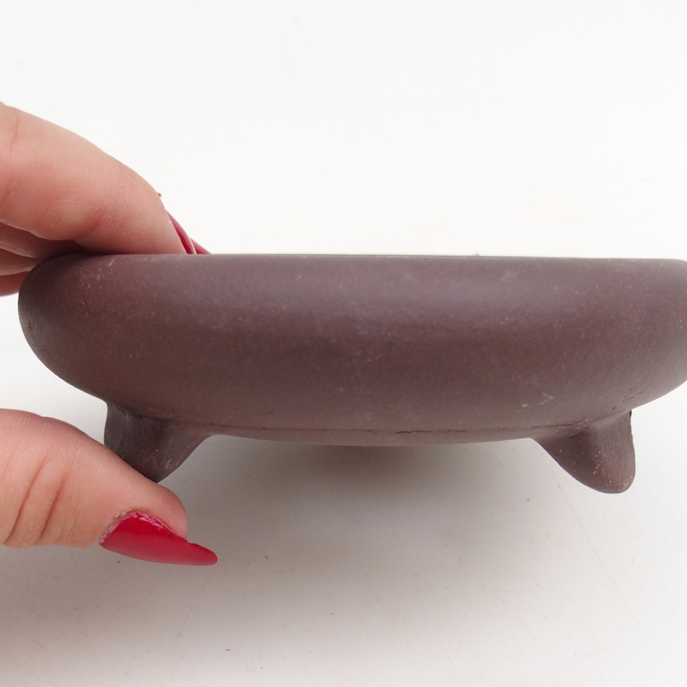 Ceramiczna miska do bonsai 11,5 x 11,5 x 4 cm, brązowa