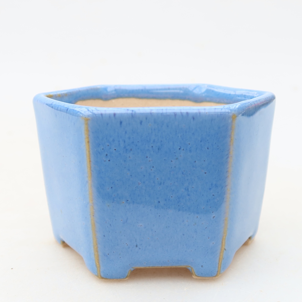 Ceramiczna miseczka do bonsai 7 x 6 x 4,5 cm, kolor niebieski
