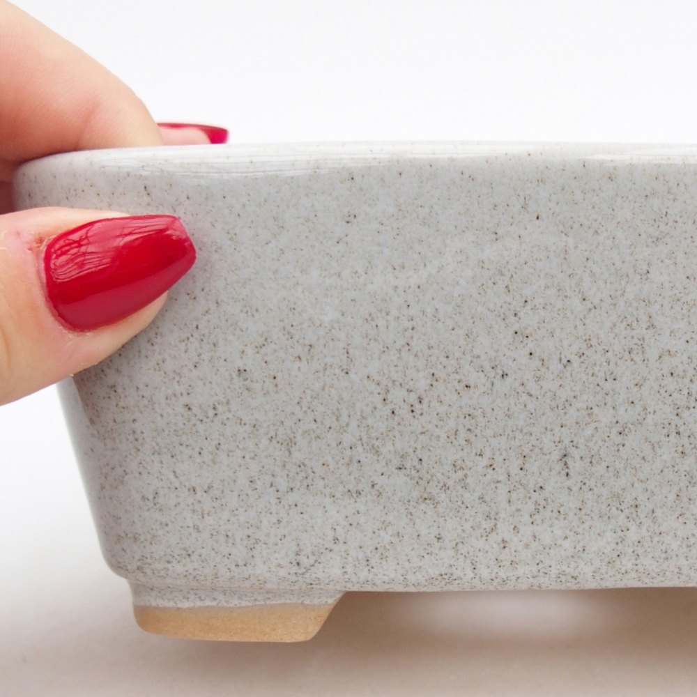 Ceramiczna miska do bonsai 13,5 x 10,5 x 6 cm, szara