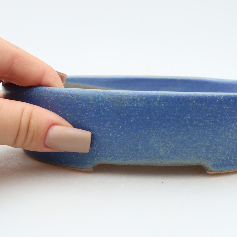 Ceramiczna miska do bonsai 17 x 14 x 4 cm, kolor niebieski
