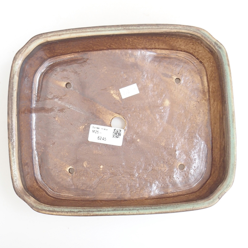 Ceramiczna miska do bonsai 24 x 20,5 x 6 cm, zielona
