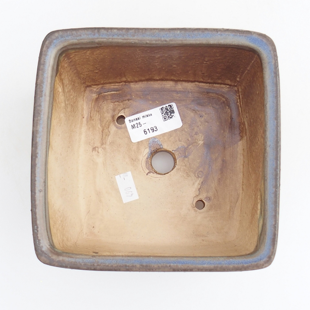 Ceramiczna miska bonsai 15 x 15 x 9,5 cm, kolor niebieski