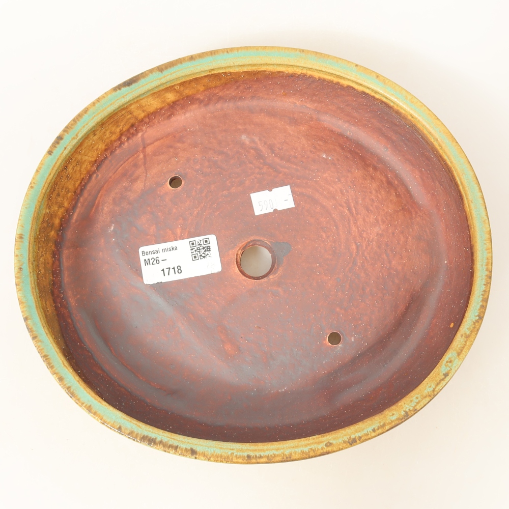 Ceramiczna miska do bonsai 22,5 x 20 x 4,5 cm, zielona