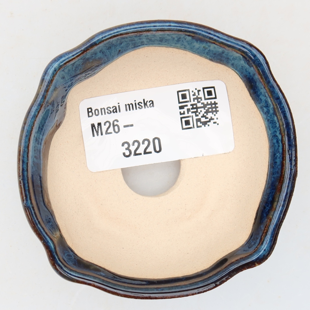 Ceramiczna miseczka do bonsai 6,5 x 6,5 x 2,5 cm, kolor niebieski