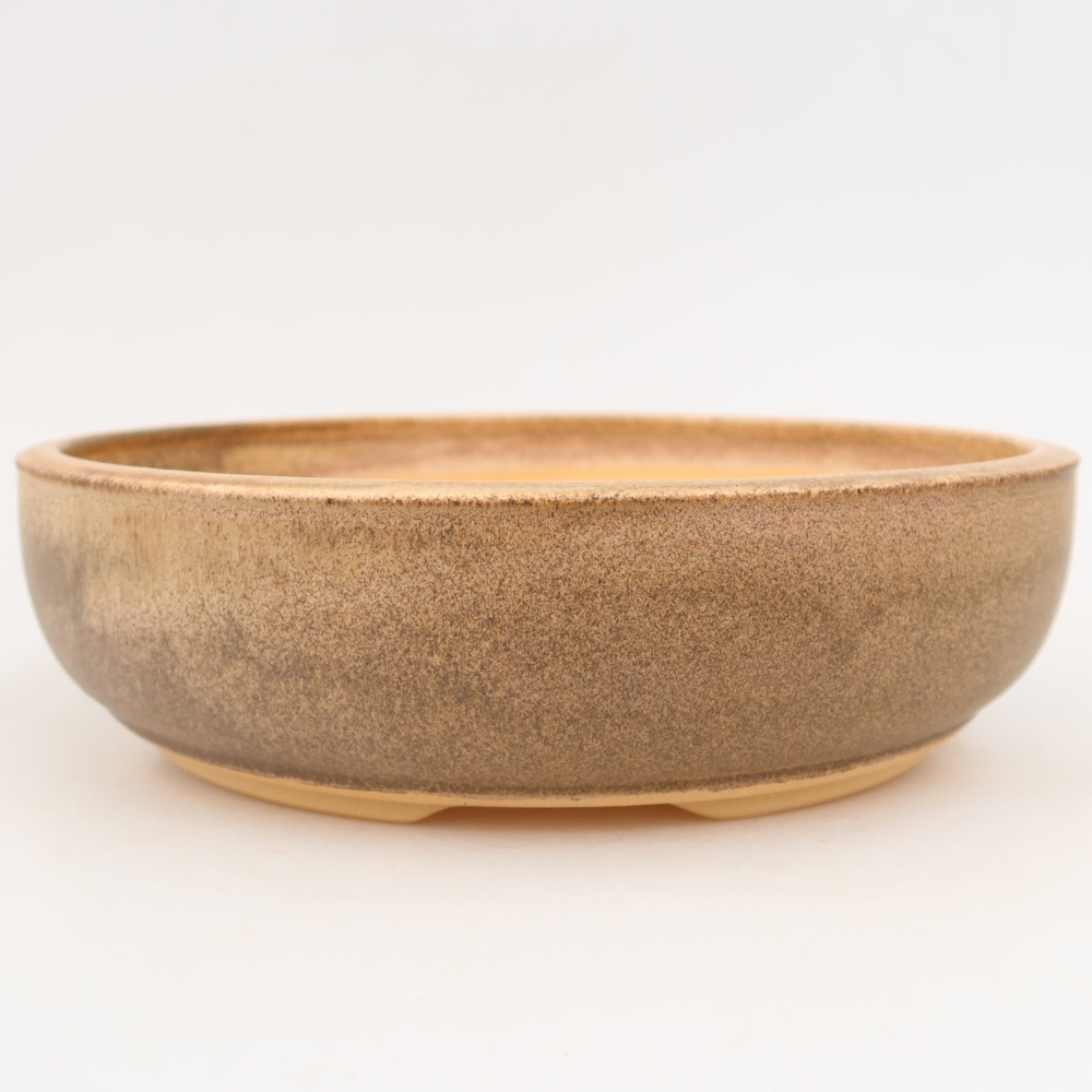 Ceramiczna doniczka do bonsai 26 x 26 x 7,5 cm, kolor brązowy
