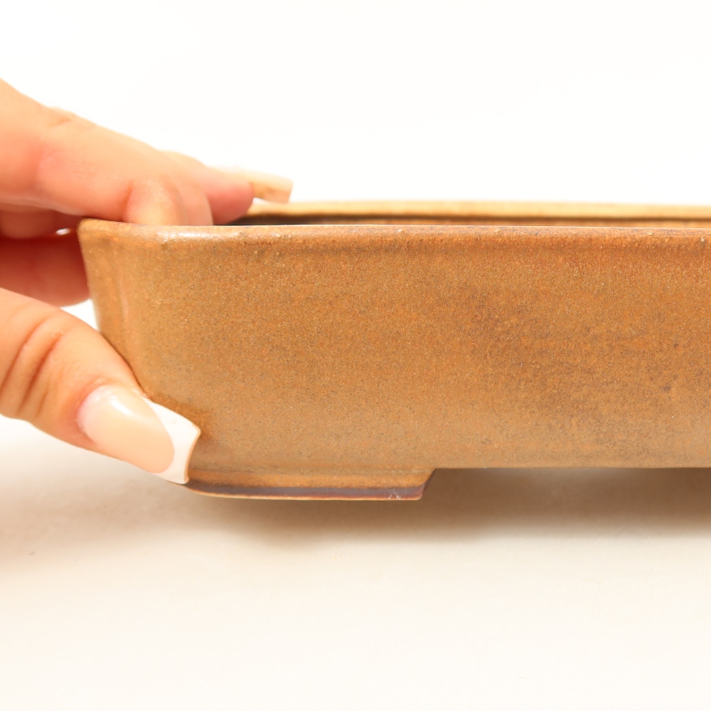 Ceramiczna miska do bonsai 17,5 x 14 x 5 cm, kolor brązowy