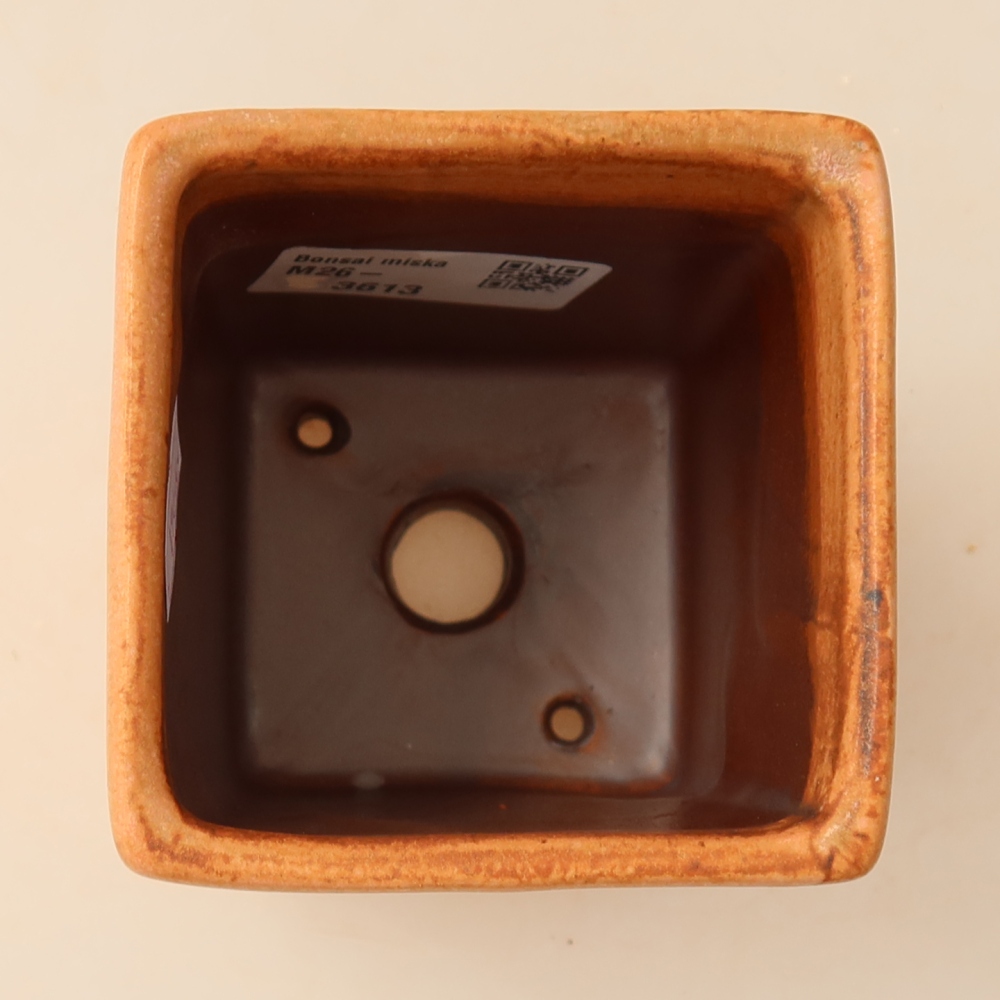 Ceramiczna miseczka do bonsai 7,5 x 7,5 x 10 cm, kolor różowy