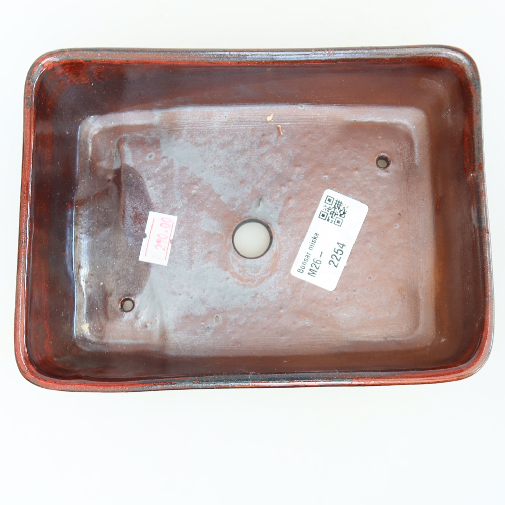 Ceramiczna miska do bonsai 18 x 13 x 5 cm, kolor czerwony