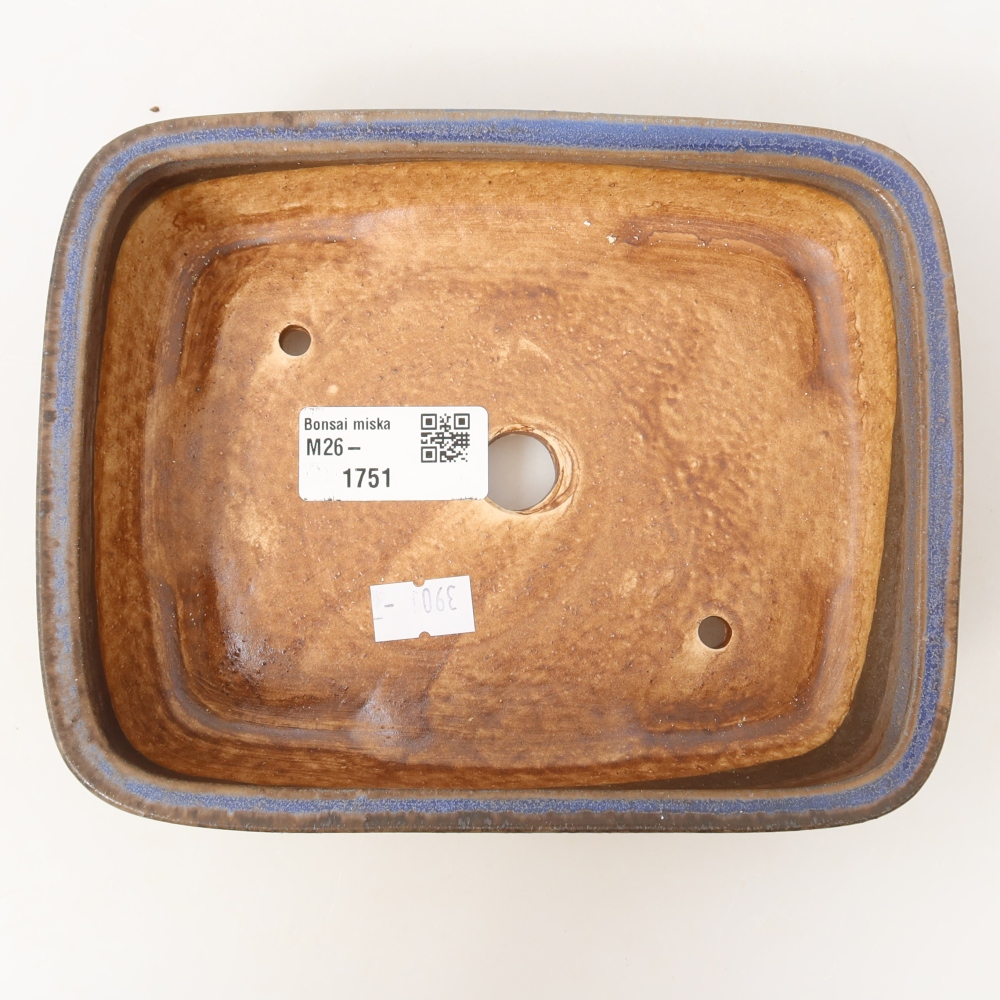 Ceramiczna miska do bonsai 17,5 x 13,5 x 4,5 cm, kolor niebieski