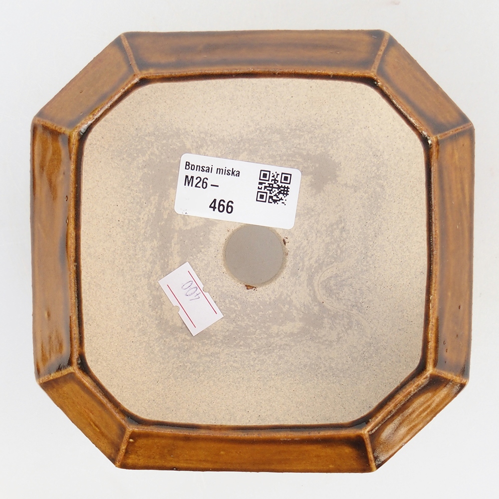 Ceramiczna miska na bonsai 13,5 x 13,5 x 7,5 cm, brązowa