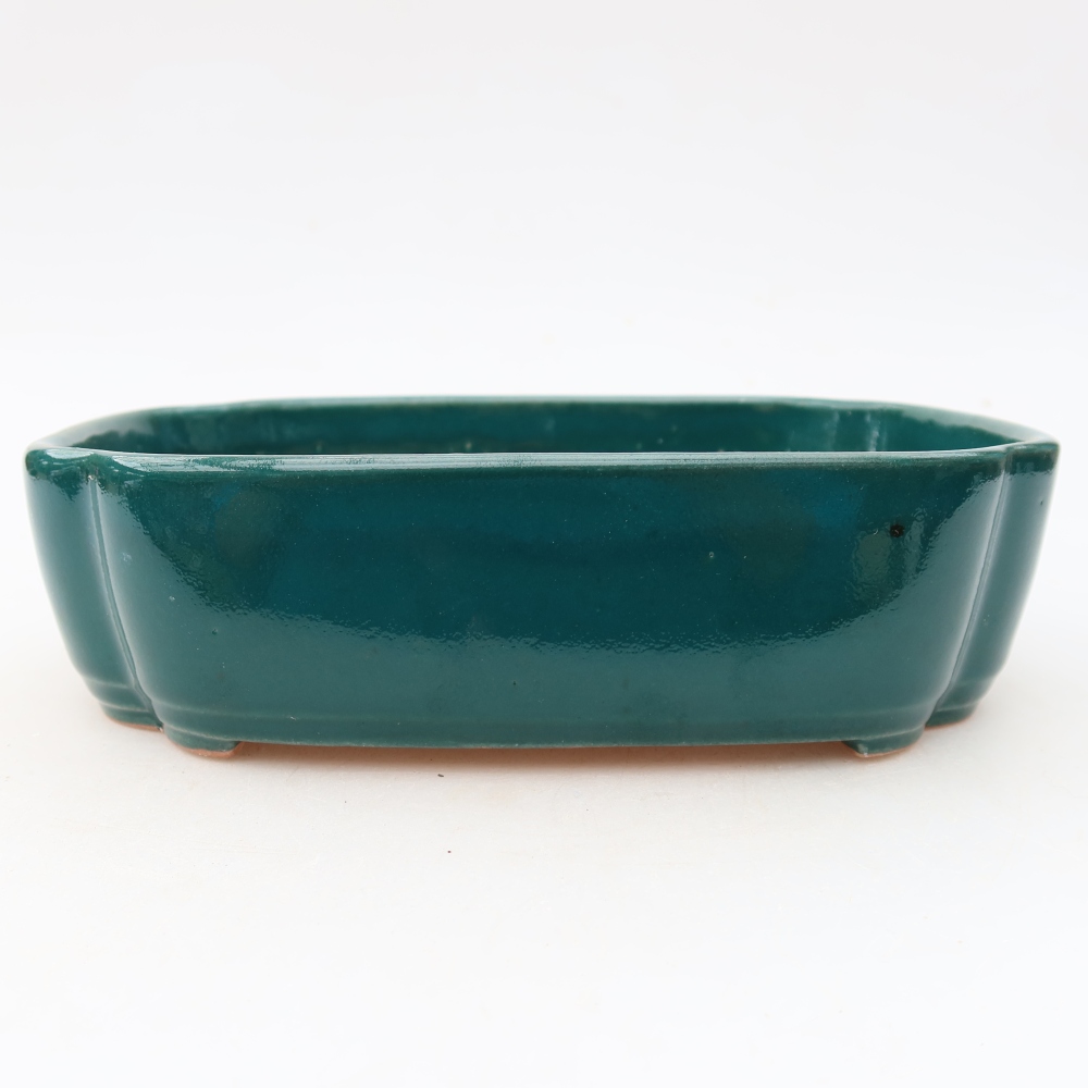 Ceramiczna miska do bonsai 18,5 x 13 x 5 cm, kolor zielony