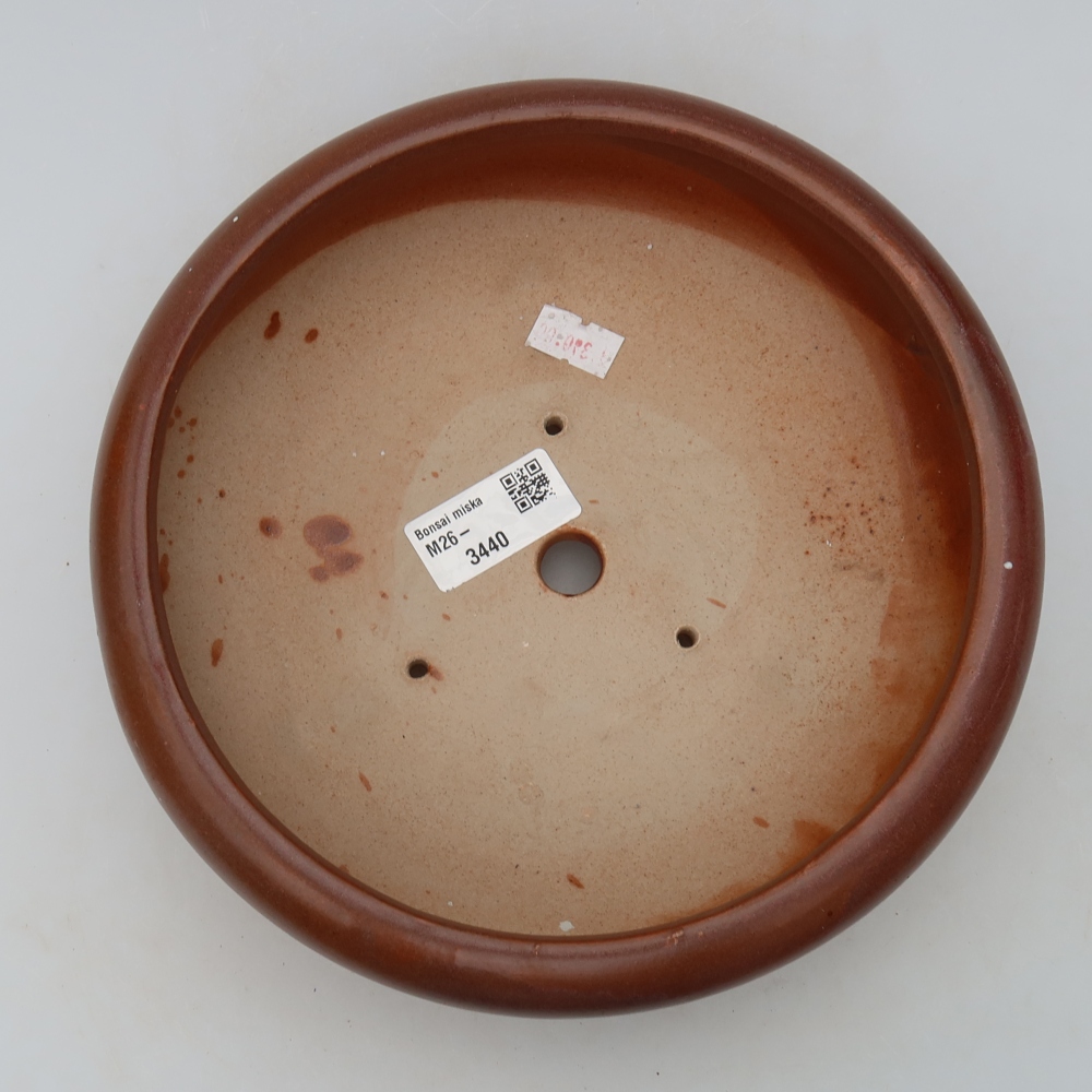 Ceramiczna miska do bonsai 20 x 20 x 7,5 cm, kolor bordowy