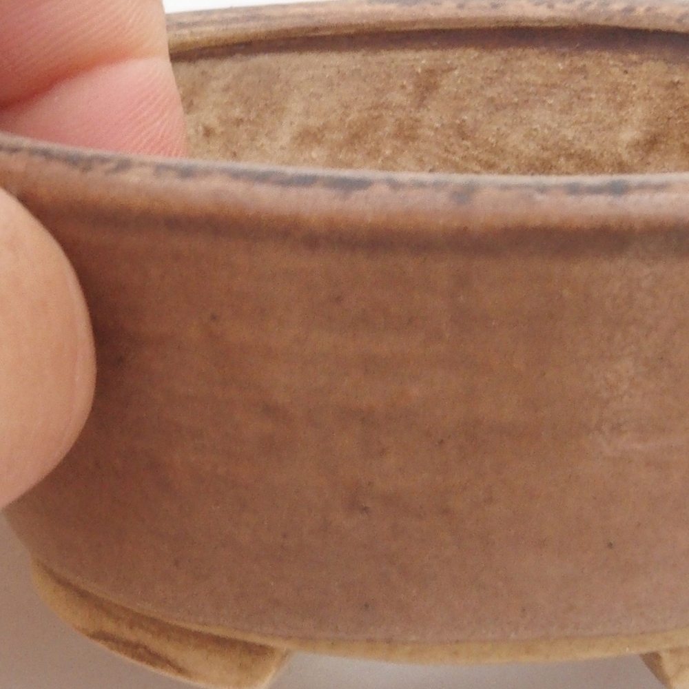 Ceramiczna miska do bonsai 10,5 x 9 x 4 cm, kolor brązowy