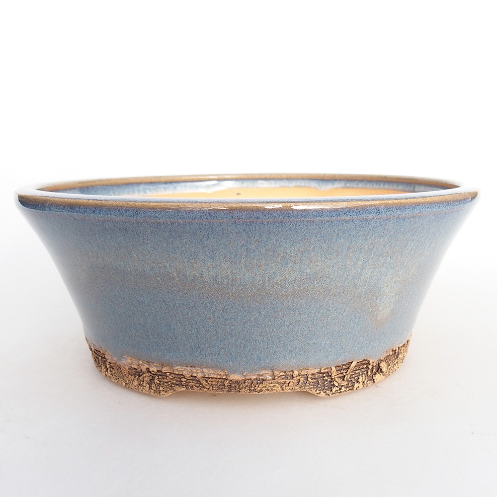 Ceramiczna miska na bonsai 17,5 x 17,5 x 7 cm, kolor niebieski