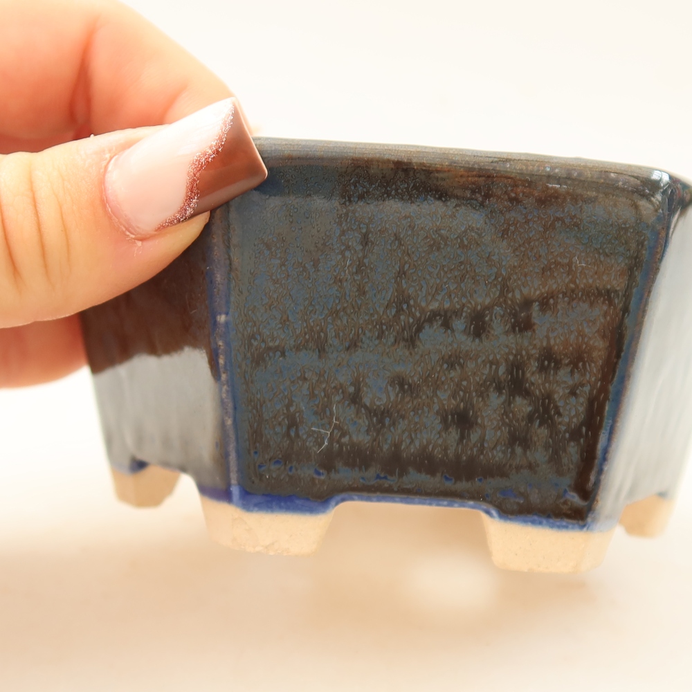 Ceramiczna miska do bonsai 10 x 9 x 5 cm, kolor niebieski