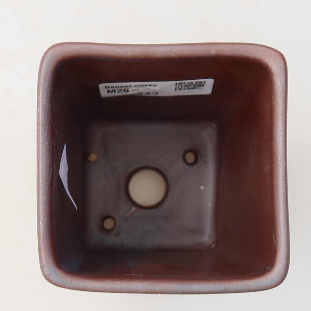 Ceramiczna miska do bonsai 7,5 x 7,5 x 10,5 cm, kolor metaliczny