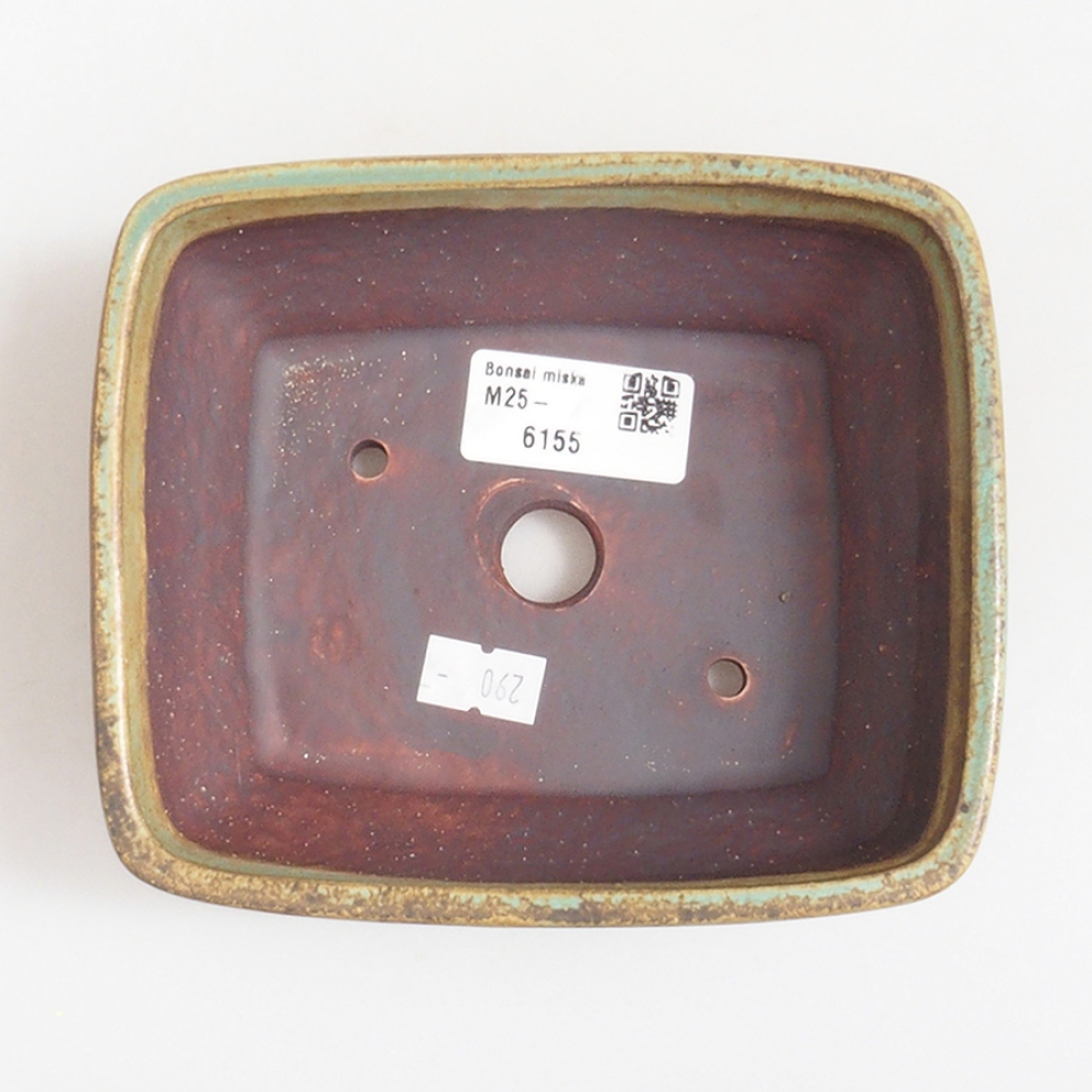 Ceramiczna miska do bonsai 14 x 12 x 5 cm, kolor zielony