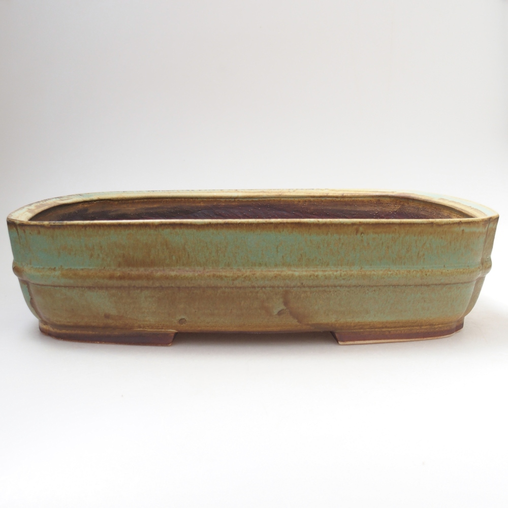 Ceramiczna miska na bonsai 29 x 25 x 7 cm, zielona