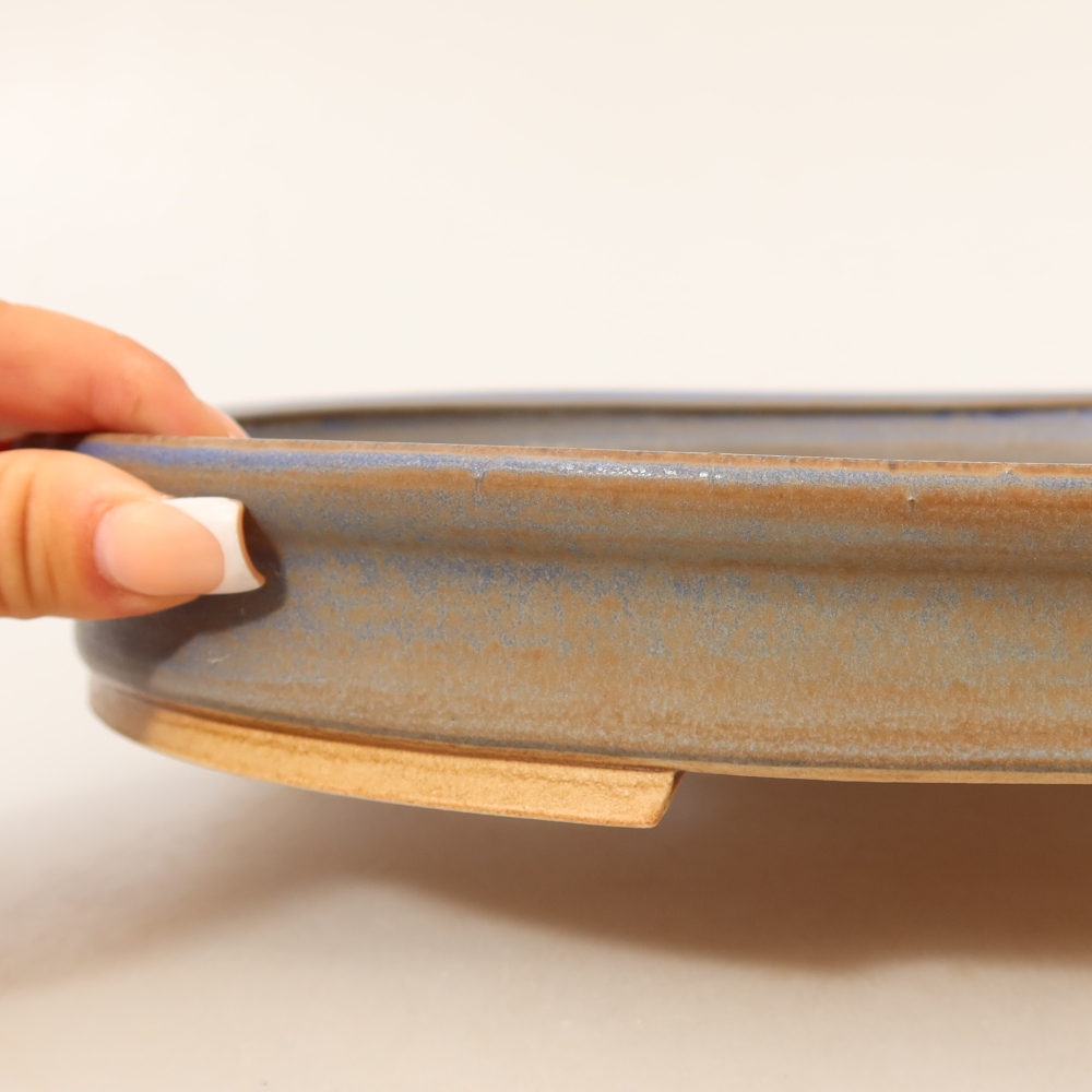Ceramiczna miska do bonsai 30,5 x 26,5 x 4 cm, kolor niebieski
