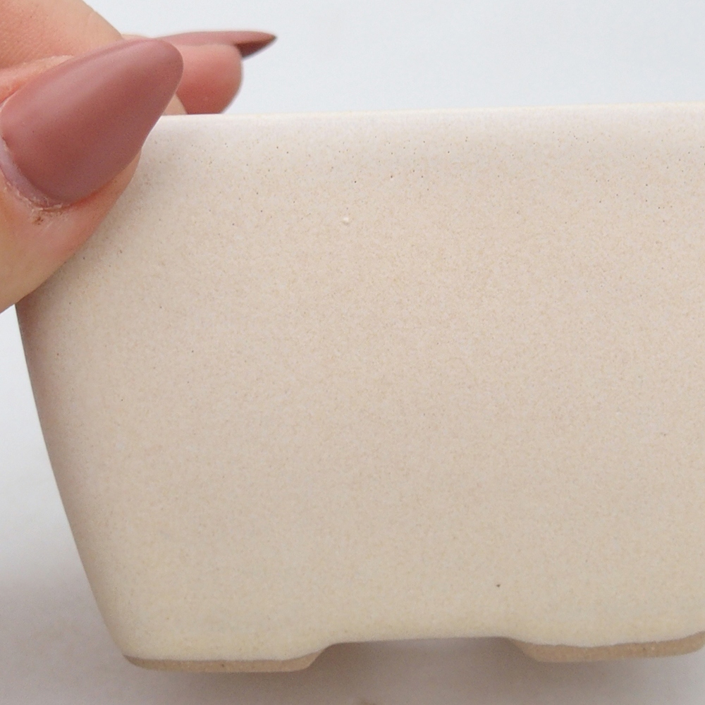 Ceramiczna miska na bonsai 8,5 x 8,5 x 6 cm, kolor beżowy