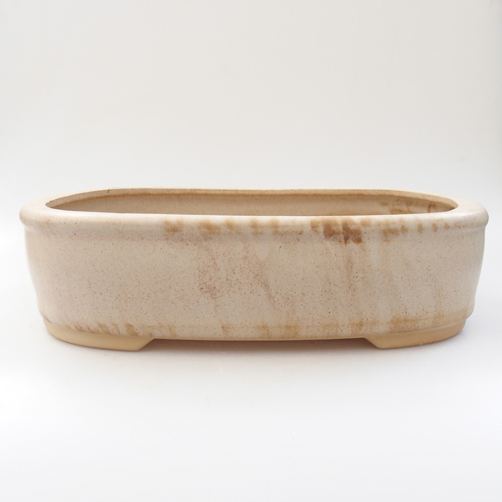 Ceramiczna miska bonsai 31,5 x 26 x 8 cm, kolor beżowy