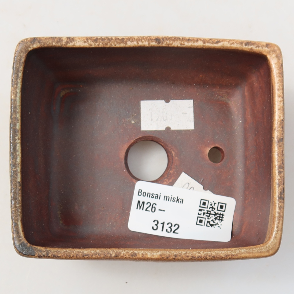 Ceramiczna miska do bonsai 9,5 x 7,5 x 3,5 cm, kolor brązowy