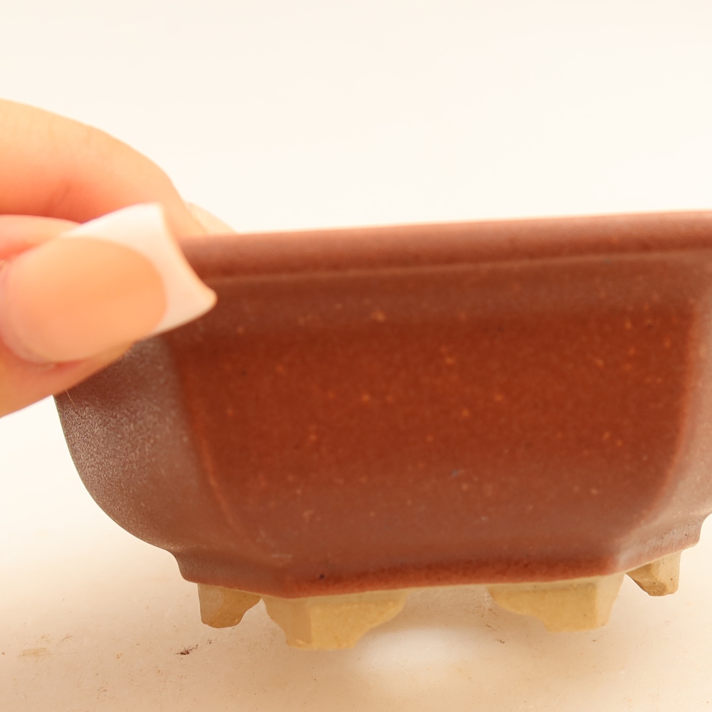 Ceramiczna miska do bonsai 12 x 10,5 x 4 cm, kolor bordowy