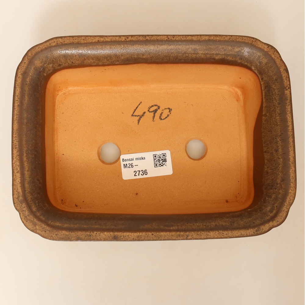 Miska ceramiczna  20 x 15,5 x 5,5 cm, kolor brązowy