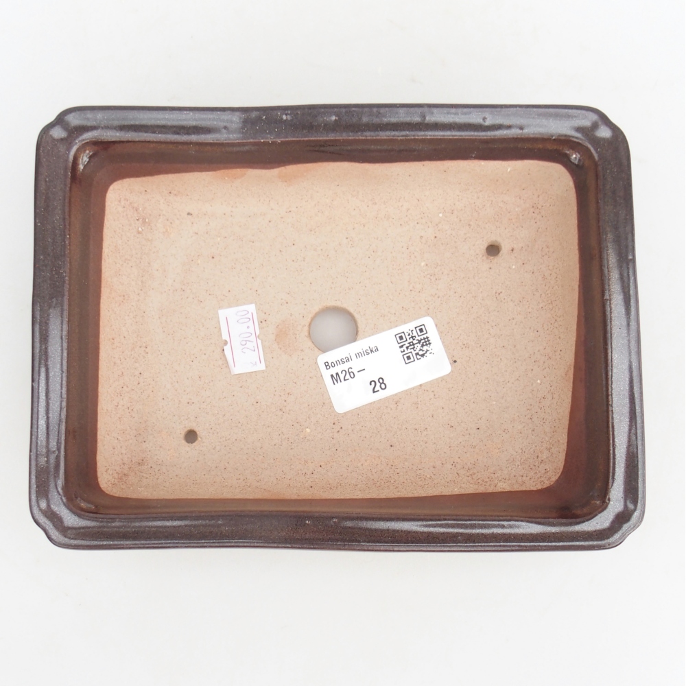 Ceramiczna miska do bonsai 18 x 13,5 x 4,5 cm, brązowa