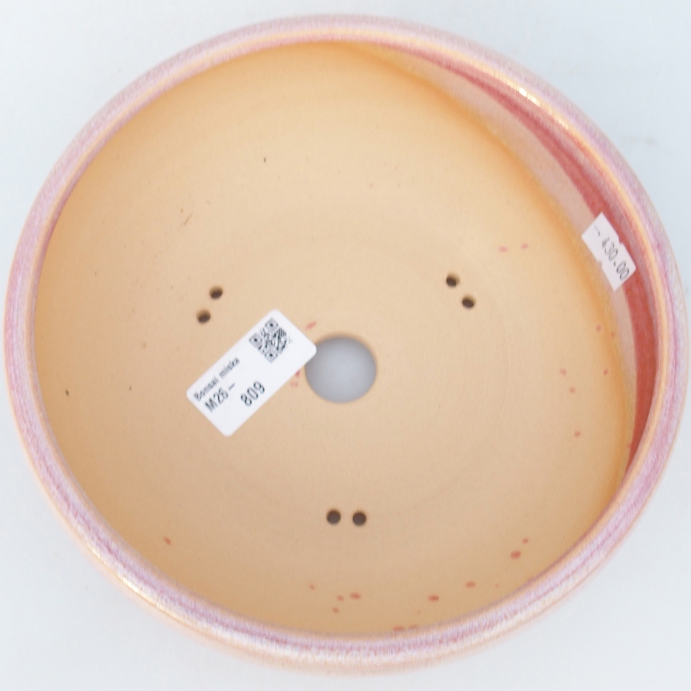 Ceramiczna miska na bonsai 18,5 x 18,5 x 6,5 cm, różowa