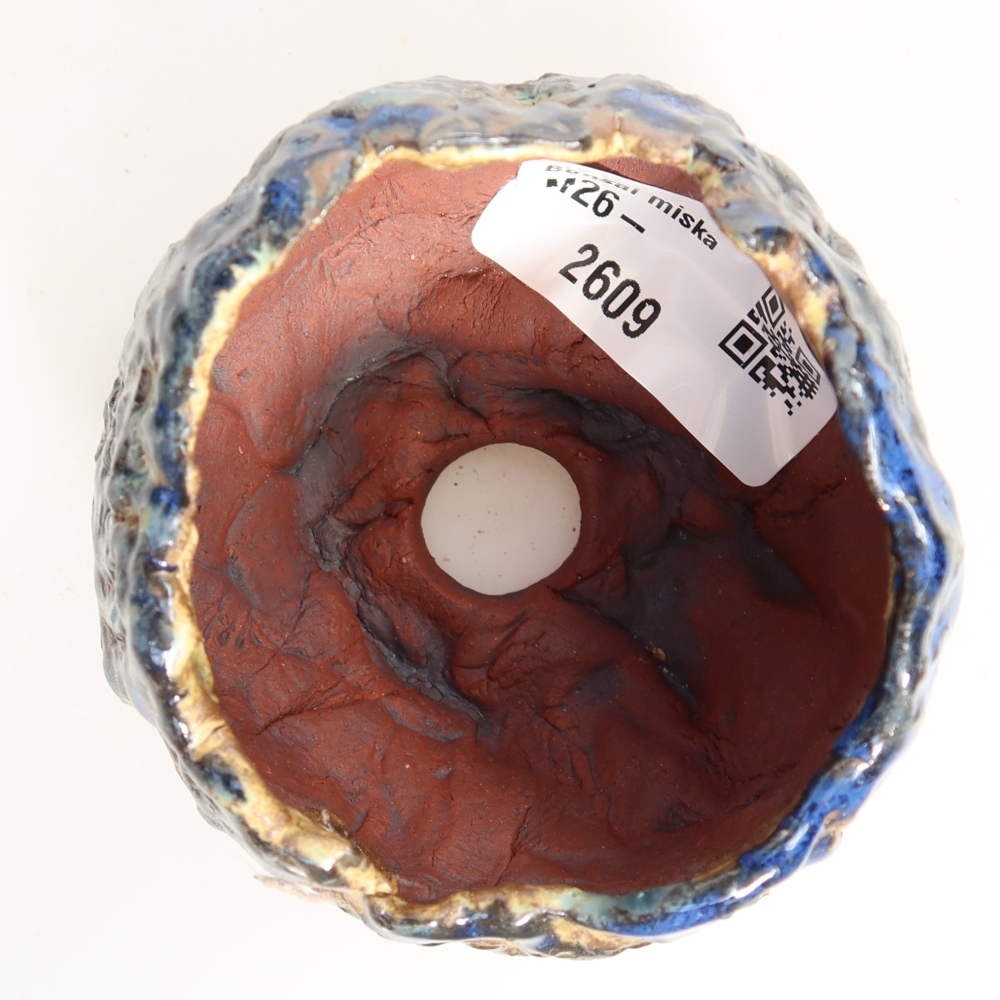 Ceramiczna skorupka  7 x 7 x 5,5 cm, kolor niebiesko-brązowy