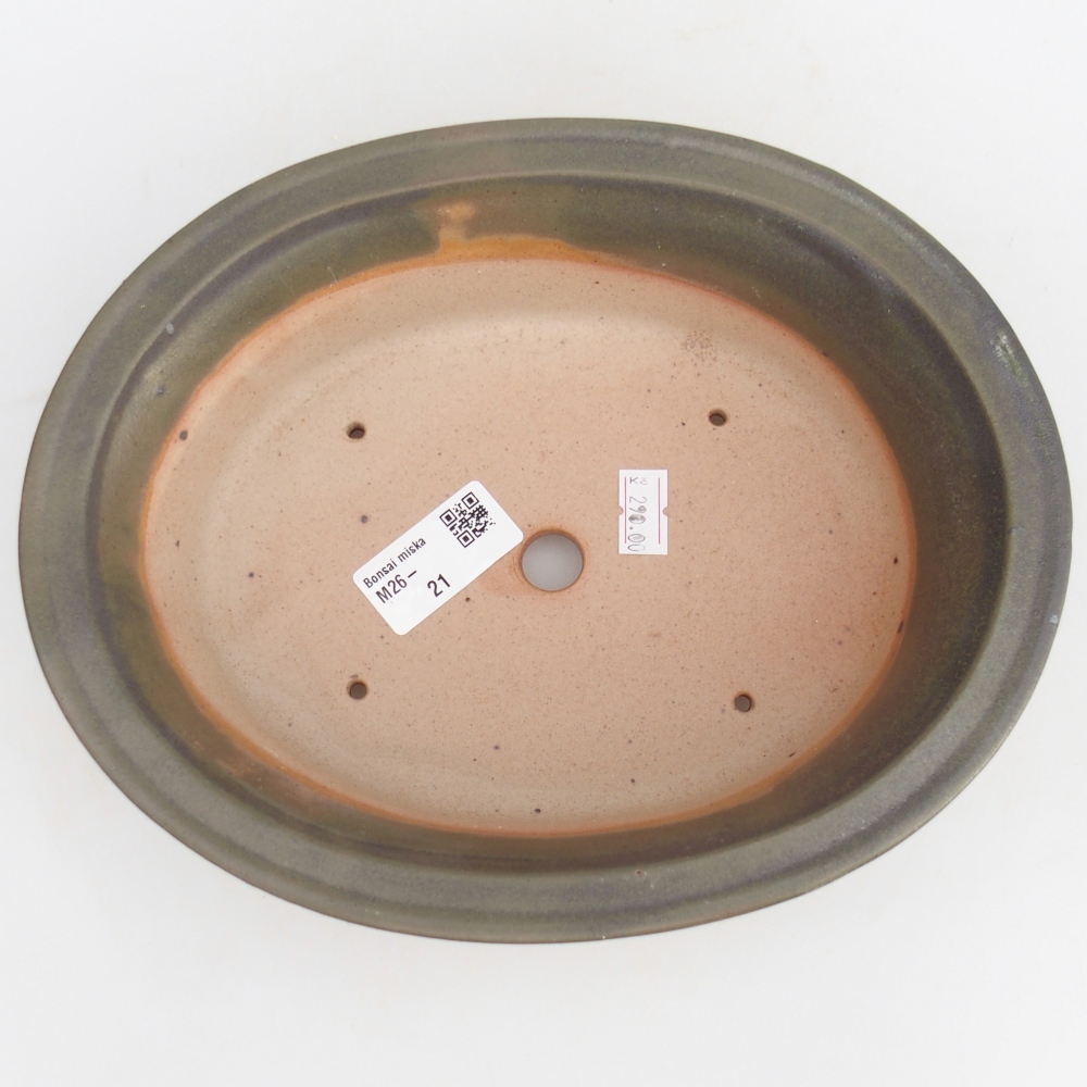 Ceramiczna miska do bonsai 22,5 x 18,5 x 7 cm, zielona