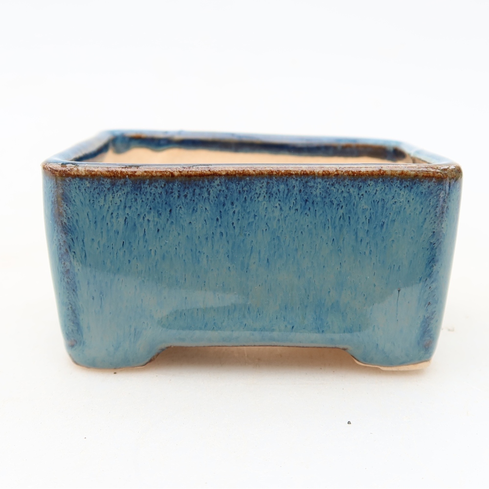 Ceramiczna miseczka do bonsai 6,5 x 5 x 3,5 cm, kolor niebieski
