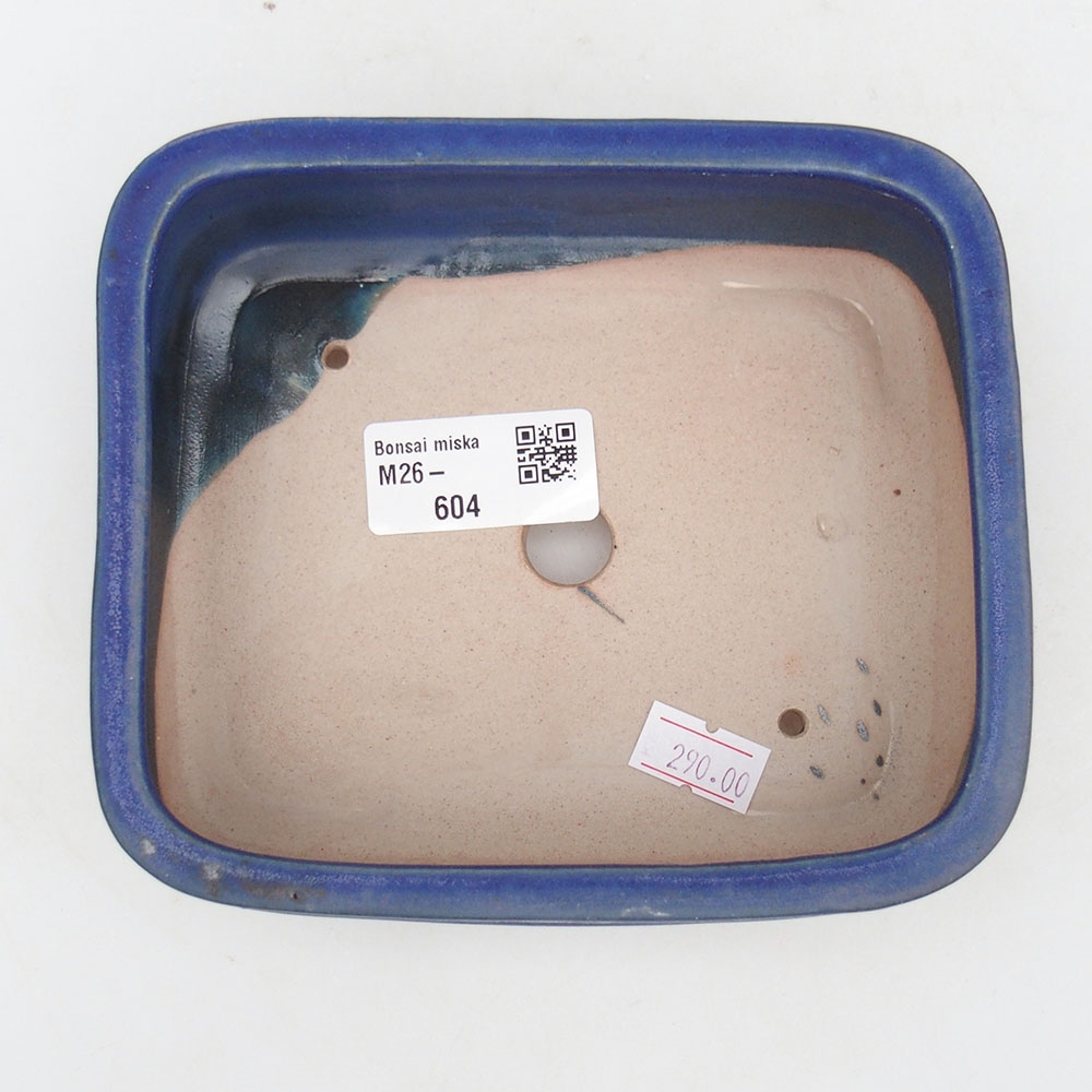 Ceramiczna miska do bonsai 14,5 x 12,5 x 4,5 cm, kolor niebieski