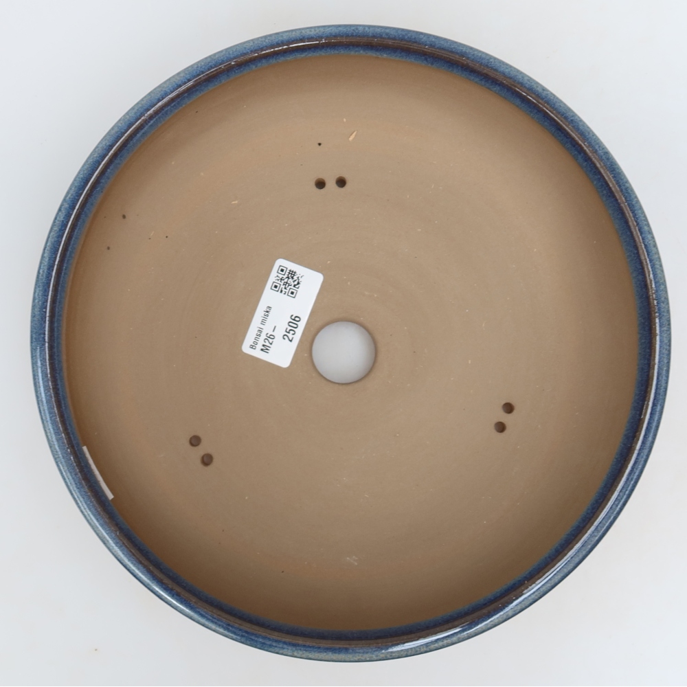 Ceramiczna miska do bonsai 22,5 x 22,5 x 6,5 cm, kolor niebieski