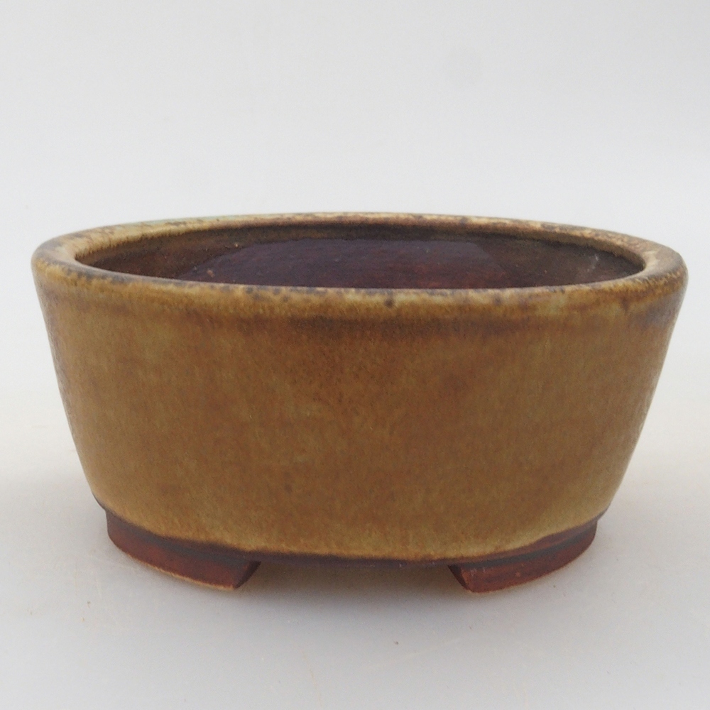 Ceramiczna miska do bonsai 10,5 x 9 x 4 cm, kolor brązowy