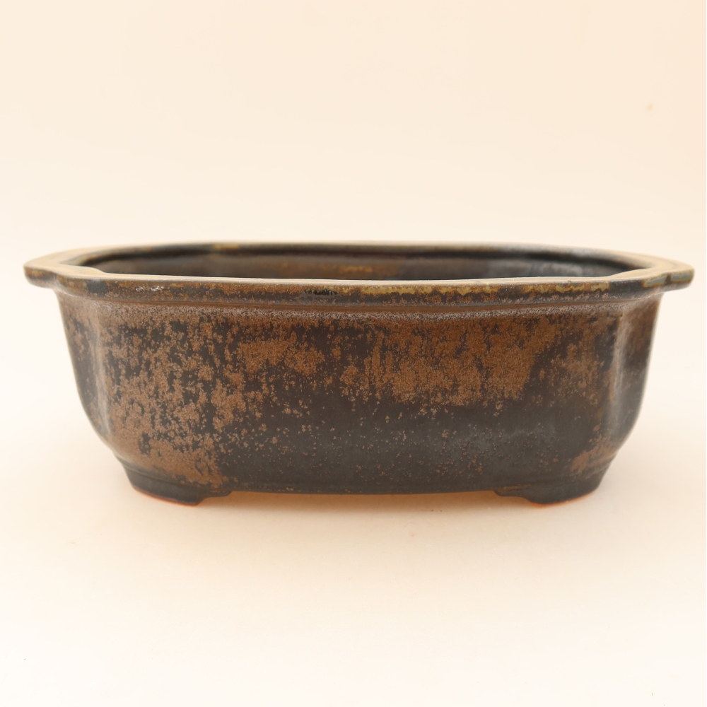 Ceramiczna miska do bonsai 22,5 x 17,5 x 7,5 cm, kolor brązowy