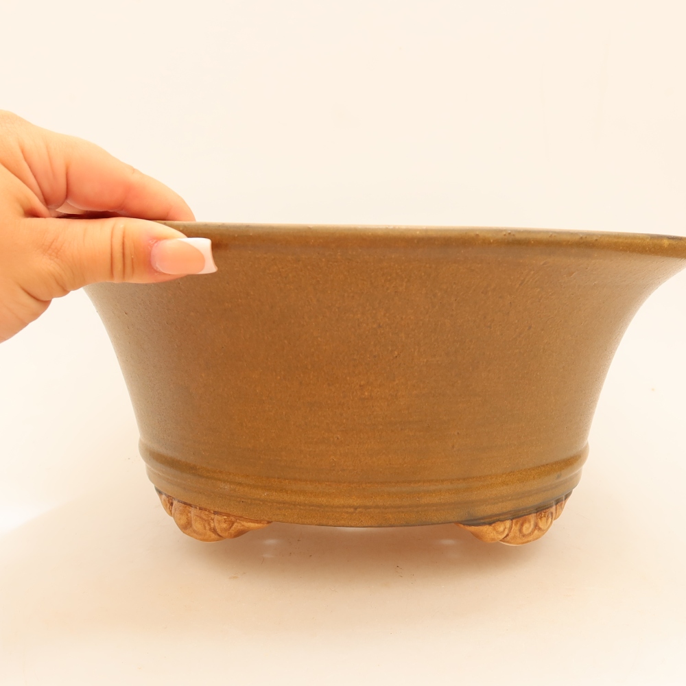 Ceramiczna miska na bonsai 29 x 29 x 12 cm, brązowa