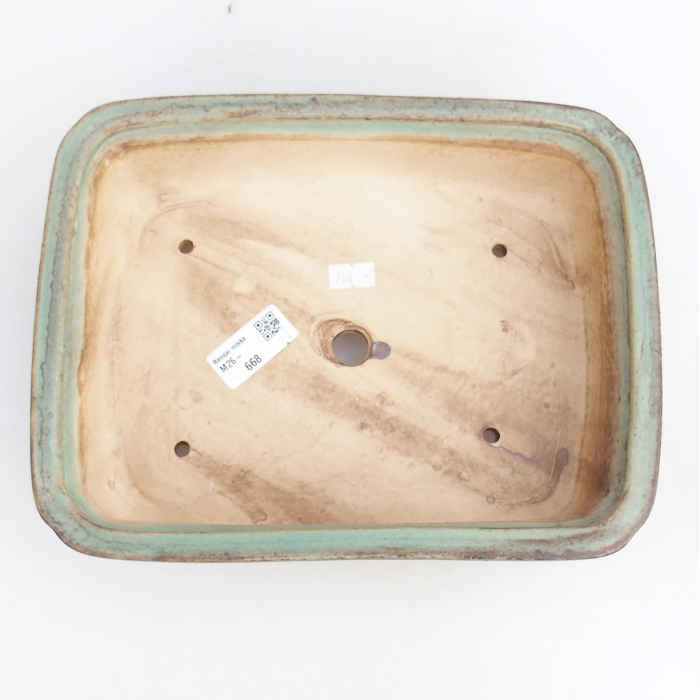 Ceramiczna miska do bonsai 25 x 20 x 7,5 cm, zielona