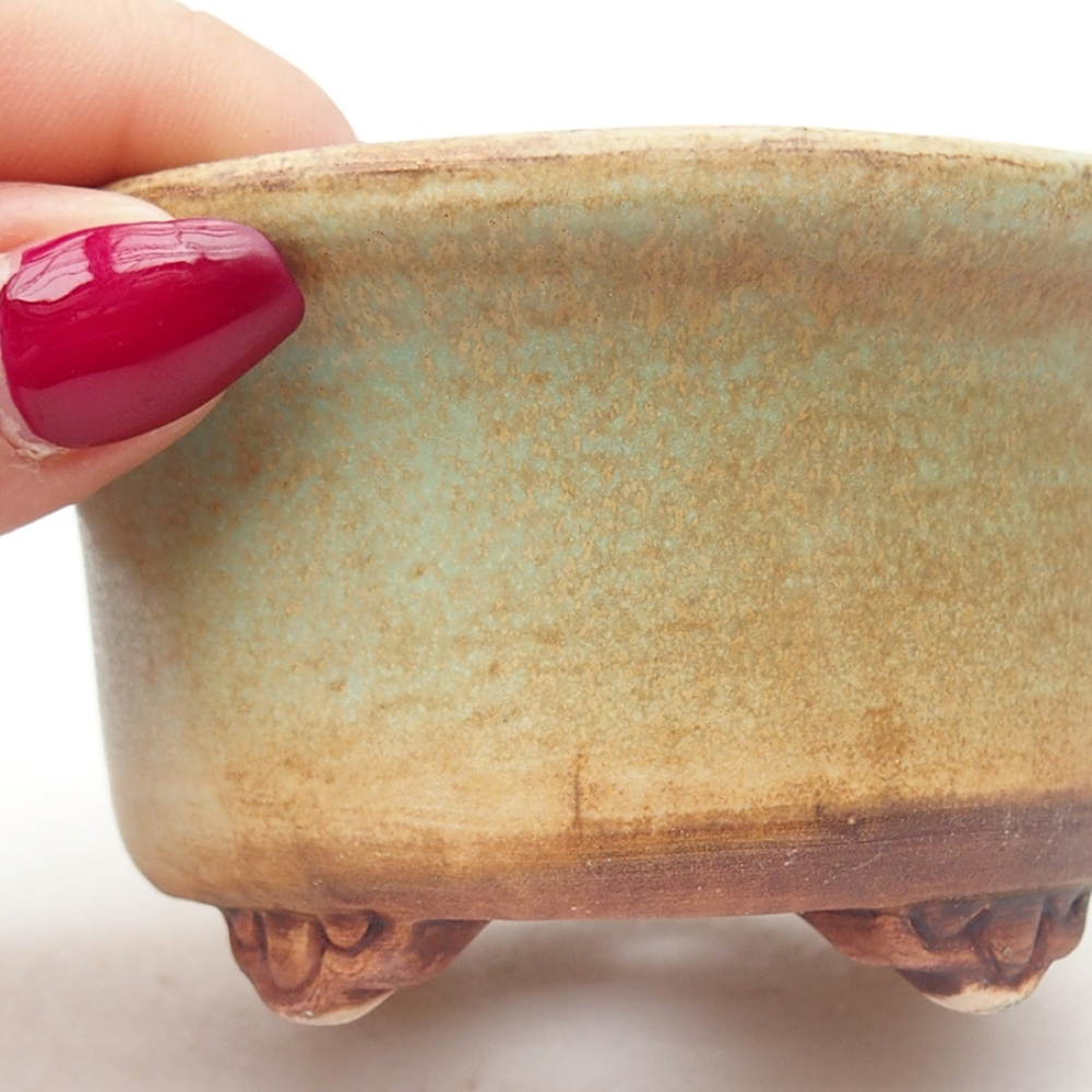 Ceramiczna miska do bonsai 9 x 9 x 3,5 cm, kolor zielony