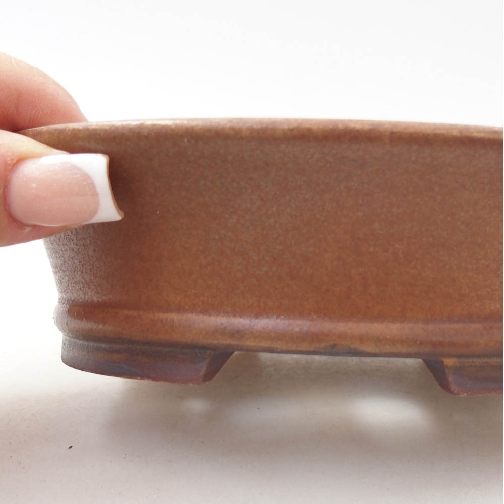 Ceramiczna miska do bonsai 14 x 12,5 x 4 cm, brązowa